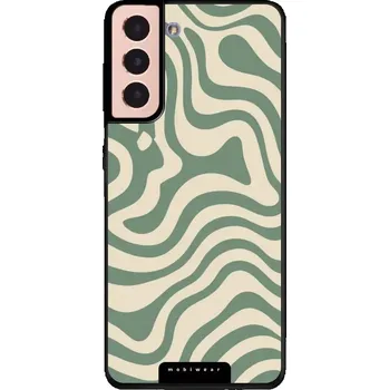 Pouzdro na mobilní telefon Lesklý kryt Mobiwear Glossy - Samsung Galaxy S21 - GA57G Zelené a béžové zkrouceniny (Prémiové lesklé pouzdro, obal, kryt Mobiwear Glossy na mobil Samsung Galaxy S21 - GA57G Zelené a béžové zkrouceniny, materiál Plast + TPU silikon - krytí po všech)
