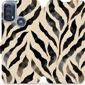 Pouzdro na mobilní telefon Flipové pouzdro Mobiwear - Motorola Moto E40 - VA53S Zebří (Knížkové flip pouzdro, obal, kryt na mobil Motorola Moto E40 - VA53S Zebří, materiál Umělá kůže + TPU - ochrana 360°, stojánek, silikonová vanička, magnetické zavírání)