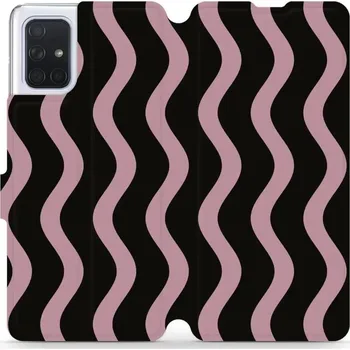 Pouzdro na mobilní telefon Flipové pouzdro Mobiwear - Samsung Galaxy A71 - VA54S Fialové vlnky (Knížkové flip pouzdro, obal, kryt na mobil Samsung Galaxy A71 - VA54S Fialové vlnky, materiál Umělá kůže + TPU - ochrana 360°, stojánek, silikonová vanička, magnetické zavírání)