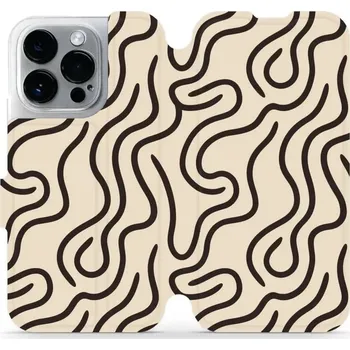 Pouzdro na mobilní telefon Flipové pouzdro Mobiwear - Apple iPhone 14 Pro - VA60S Linky (Knížkové flip pouzdro, obal, kryt na mobil Apple iPhone 14 Pro - VA60S Linky, materiál Umělá kůže + TPU - ochrana 360°, stojánek, silikonová vanička, magnetické zavírání)