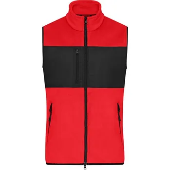 Pánská vesta James&amp;Nicholson Pánská fleecová vesta JN1310 Red-Black L