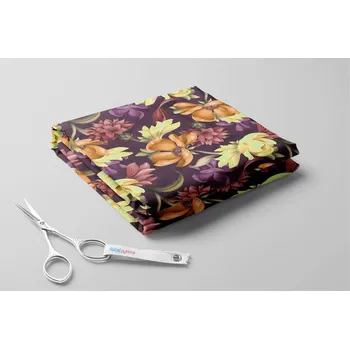 Microfibra, Květy na tmavém podkladu Barva: Oranžová