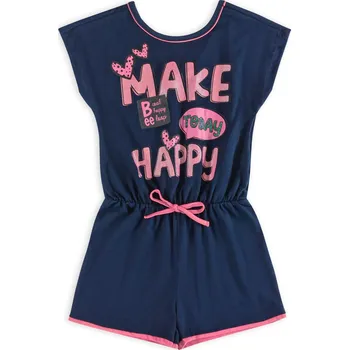 Dívčí oblečení Dívčí overal BEE LOOP MAKE HAPPY modrý Velikost: 152