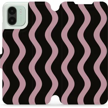 Pouzdro na mobilní telefon Flipové pouzdro Mobiwear - Xiaomi Redmi A1 - VA54S Fialové vlnky (Knížkové flip pouzdro, obal, kryt na mobil Xiaomi Redmi A1 - VA54S Fialové vlnky, materiál Umělá kůže + TPU - ochrana 360°, stojánek, silikonová vanička, magnetické zavírání)