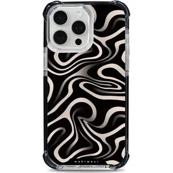 Pouzdro na mobilní telefon Odolný obal Mobiwear MagSafe Elite Bumper - Apple iPhone 15 Pro Max - DA63D Vlnky a linky (Odolný kryt, pouzdro, obal Mobiwear Elite Bumper na mobil Apple iPhone 15 Pro Max - DA63D Vlnky a linky, materiál Plast + TPU silikon + kov - zesílená ochrana)