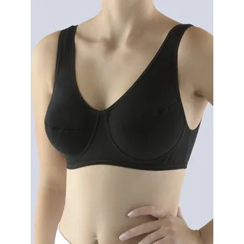 Podprsenka Gina Výhodné balení 5 kusů - Podprsenka sportovní na zapínání 97001P Barva/Velikost: černá / XL