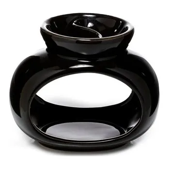 Aroma lampa Keramická aromalampa na olej i vosk Ovál - černá