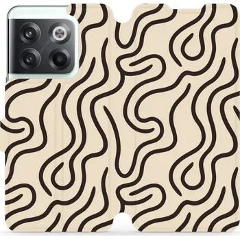 Pouzdro na mobilní telefon Flipové pouzdro Mobiwear - OnePlus 10T - VA60S Linky (Knížkové flip pouzdro, obal, kryt na mobil OnePlus 10T - VA60S Linky, materiál Umělá kůže + TPU - ochrana 360°, stojánek, silikonová vanička, magnetické zavírání)