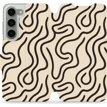 Pouzdro na mobilní telefon Flipové pouzdro Mobiwear - Samsung Galaxy S23 - VA60S Linky (Knížkové flip pouzdro, obal, kryt na mobil Samsung Galaxy S23 - VA60S Linky, materiál Umělá kůže + TPU - ochrana 360°, stojánek, silikonová vanička, magnetické zavírání)