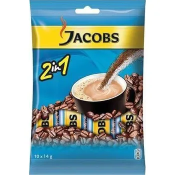Káva Instantní káva, 10x14 g, JACOBS, "2 v 1"