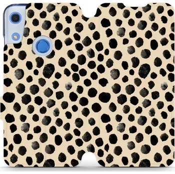 Pouzdro na mobilní telefon Flipové pouzdro Mobiwear - Huawei Y6 2019 / Honor 8A / Huawei Y6s - VA50S Černé puntíky (Knížkové flip pouzdro, obal, kryt na mobil Huawei Y6 2019 / Honor 8A / Huawei Y6s - VA50S Černé puntíky, materiál Umělá kůže + TPU - ochrana 360°, stojánek, silikonov