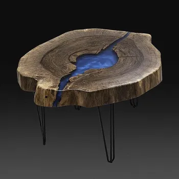 Jídelní stůl Designový epoxidový stůl + dřevo - EPOX001