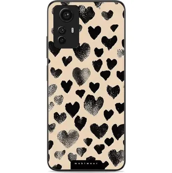 Pouzdro na mobilní telefon Lesklý kryt Mobiwear Glossy - Xiaomi Redmi Note 12S - GA51G Černá srdíčka (Prémiové lesklé pouzdro, obal, kryt Mobiwear Glossy na mobil Xiaomi Redmi Note 12S - GA51G Černá srdíčka, materiál Plast + TPU silikon - krytí po všech stranách, neošoupatelný)