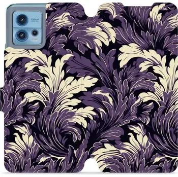 Pouzdro na mobilní telefon Flipové pouzdro Mobiwear - Motorola Moto G72 - VA46S Fialové rostliny (Knížkové flip pouzdro, obal, kryt na mobil Motorola Moto G72 - VA46S Fialové rostliny, materiál Umělá kůže + TPU - ochrana 360°, stojánek, silikonová vanička, magnetické zavírání)