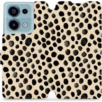 Pouzdro na mobilní telefon Flipové pouzdro Mobiwear - Xiaomi Redmi Note 13 Pro 4G / Poco M6 Pro 4G - VA50S Černé puntíky (Knížkové flip pouzdro, obal, kryt na mobil Xiaomi Redmi Note 13 Pro 4G / Poco M6 Pro 4G - VA50S Černé puntíky, materiál Umělá kůže + TPU - ochrana 360°, stojáne