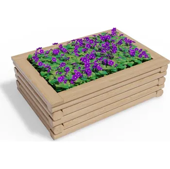 Vyvýšený záhon Vyvýšený dřevěný záhon 90 x 130 cm, výška 43,5 cm, obdélníkový