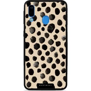 Pouzdro na mobilní telefon Lesklý kryt Mobiwear Glossy - Samsung Galaxy A40 - GA50G Černé puntíky (Prémiové lesklé pouzdro, obal, kryt Mobiwear Glossy na mobil Samsung Galaxy A40 - GA50G Černé puntíky, materiál Plast + TPU silikon - krytí po všech stranách, neošoupatelný potisk,)