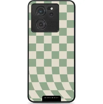 Pouzdro na mobilní telefon Lesklý kryt Mobiwear Glossy - Xiaomi 13T / 13T Pro - GA58G Zelená a béžová šachovnice (Prémiové lesklé pouzdro, obal, kryt Mobiwear Glossy na mobil Xiaomi 13T / 13T Pro - GA58G Zelená a béžová šachovnice, materiál Plast + TPU silikon - krytí po všech)