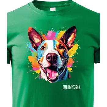 Chlapecké tričko Dětské tričko Bulteriér, Barva Zelená, Velikost 122 cm/6 roků, Canvas Dětské tričko 2435