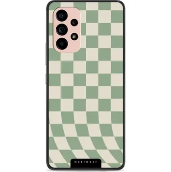Pouzdro na mobilní telefon Lesklý kryt Mobiwear Glossy - Samsung Galaxy A53 5G - GA58G Zelená a béžová šachovnice (Prémiové lesklé pouzdro, obal, kryt Mobiwear Glossy na mobil Samsung Galaxy A53 5G - GA58G Zelená a béžová šachovnice, materiál Plast + TPU silikon - krytí po všech)