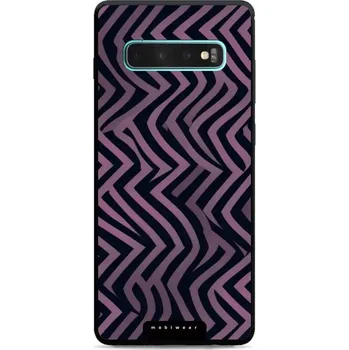Pouzdro na mobilní telefon Lesklý kryt Mobiwear Glossy - Samsung Galaxy S10 Plus - GA55G Fialové klikyháky (Prémiové lesklé pouzdro, obal, kryt Mobiwear Glossy na mobil Samsung Galaxy S10 Plus - GA55G Fialové klikyháky, materiál Plast + TPU silikon - krytí po všech stranách,)