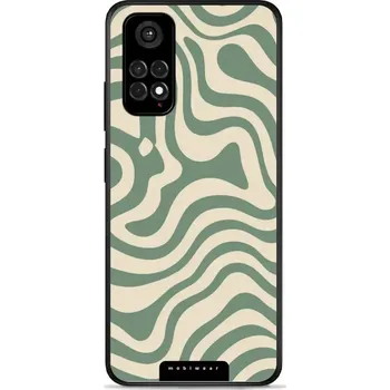 Pouzdro na mobilní telefon Lesklý kryt Mobiwear Glossy - Xiaomi Redmi Note 11 / 11S - GA57G Zelené a béžové zkrouceniny (Prémiové lesklé pouzdro, obal, kryt Mobiwear Glossy na mobil Xiaomi Redmi Note 11 / 11S - GA57G Zelené a béžové zkrouceniny, materiál Plast + TPU silikon - krytí