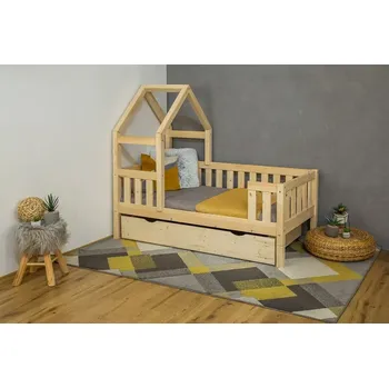 Dětská postel MAXIDO Dětská postel domeček Zara - jeden šuplík 200x120 přírodní (Český výrobek)