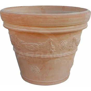 Květináč Terakota - květináč - Garland Rolled Rim - Itálie - Ø45 x 38 V