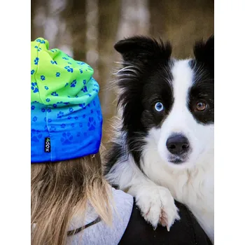 Čepice Sport. čepice oboustr. delší B14 limetka-růžová