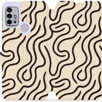 Pouzdro na mobilní telefon Flipové pouzdro Mobiwear - Motorola Moto G10 - VA60S Linky (Knížkové flip pouzdro, obal, kryt na mobil Motorola Moto G10 - VA60S Linky, materiál Umělá kůže + TPU - ochrana 360°, stojánek, silikonová vanička, magnetické zavírání)