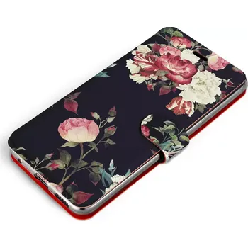 Pouzdro na mobilní telefon Flipové pouzdro Mobiwear na mobil Huawei Nova 8i - VD11P Růže na černé - výprodej (Parádní flip obal, kryt, pouzdro Mobiwear na mobilní telefon Huawei Nova 8i s motivem VD11P Růže na černé)