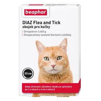 Antiparazitikum pro kočku Beaphar Diaz Flea and Tick obojek pro kočky černý 35 cm
