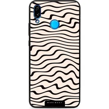 Pouzdro na mobilní telefon Lesklý kryt Mobiwear Glossy - Huawei P20 Lite - GA62G Vlnky na béžové (Prémiové lesklé pouzdro, obal, kryt Mobiwear Glossy na mobil Huawei P20 Lite - GA62G Vlnky na béžové, materiál Plast + TPU silikon - krytí po všech stranách, neošoupatelný potisk, tenk