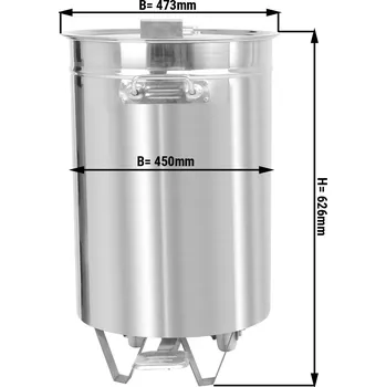 Odpadkový koš G.Gastro Nerezový odpadkový koš - 75L - se zvedacím víkem & nožním pedálem