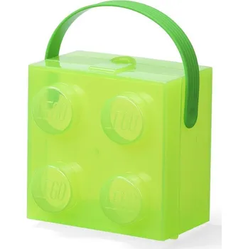 LEGO Svačinový box s rukojetí průsvitná zelená