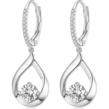 Náušnice For Silver Náušnice s Moissanitem 0,5ct Kapka - Stříbro 925