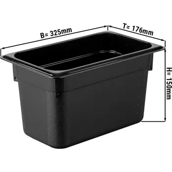 Dóza na potraviny G.Gastro Polykarbonátová GN nádoba 1/3 - černá - hloubka 150 mm