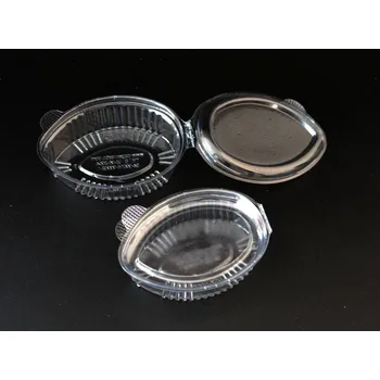 Jednorázové nádobí Plastový kelímek/miska OVÁL s víčkem PET 50 ml