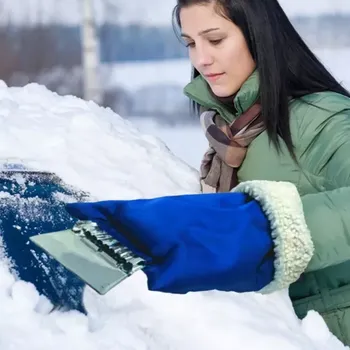 Autoškrabka Autoškrabka na led a sníh s teplou rukavicí