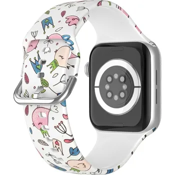 Ostatní příslušenství k chytrým hodinkám Print silikonový řemínek na Apple Watch Ultra/Ultra 2 49mm/SE/SE 2022/2023 44mm/9/8/7 45mm/6/5/4 44mm/3/2/1 42 mm - vzor C