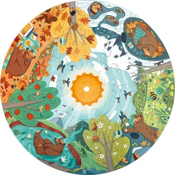 Dřevěná hračka Puzzle - čtyři roční období - 16 ks