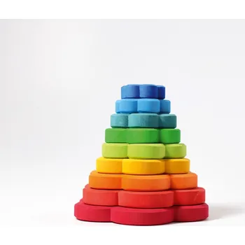 Dřevěná hračka Grimm's - Stohovací věž - květiny