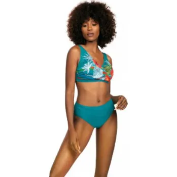 Oblečení a móda Dámské dvojdílné plavky Bali 8 S690BL8-2 zelená s květy - Self M