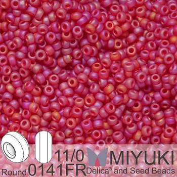 Korálek Korálky Miyuki Round 11/0. Barva 0141FR Matte Tr Ruby AB . Balení 5g.