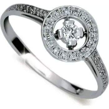 Prsten Dámský prsten bílé zlato 585/1000 přírodní diamant 0.246 ct G/SI DF1990 velikost 56