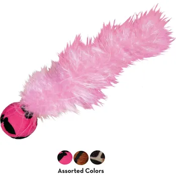 Hračka pro kočku KONG Cat hračka textilní míček s boa (mix barev)