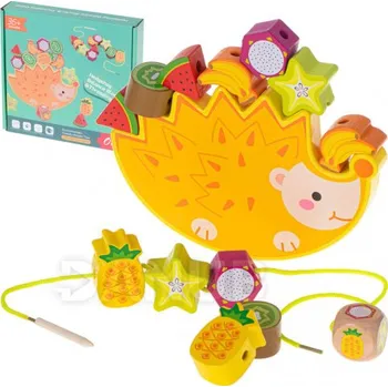 Hlavolam Logická hra balancování - ježek + navlékání plodů