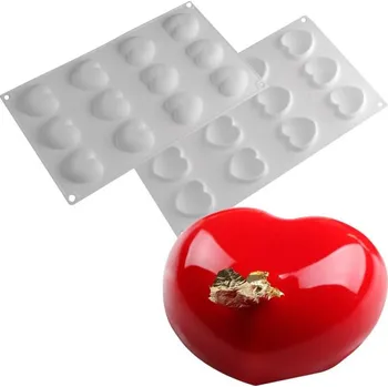 Forma na pečení Cesil Silikonová forma na pečení/na mražené dezerty Srdíčka 4,5 cm (na 12 ks)