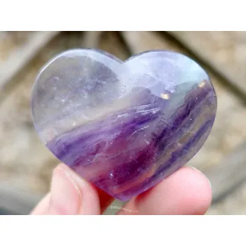 Přírodní kámen Hladké srdce fluorit z Číny 62g