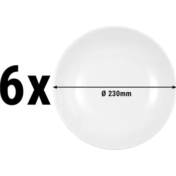 fritéza G.Gastro (6 pieces) SELTMANN WEIDEN | Meran Steak & More Flat Plate – White - Porcelain - Stackable - Abrasion Protection - Easy to Clean